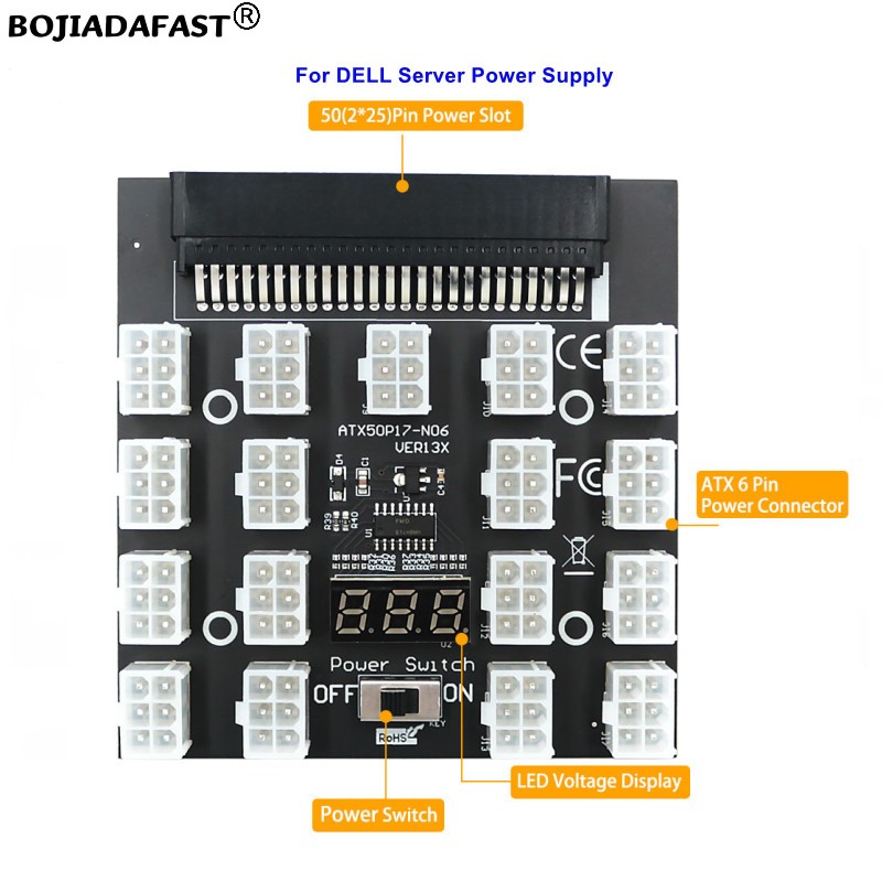 17 * PCI-E 6Pin Connector Brea - 2400W Server Psu Breakout Board review and price